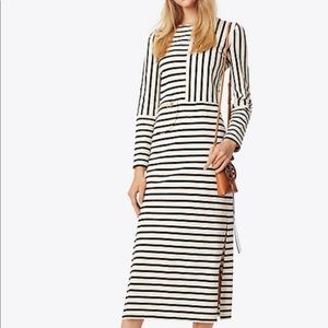 Tory Burch Harlie Striped Jersey Maxi Dress